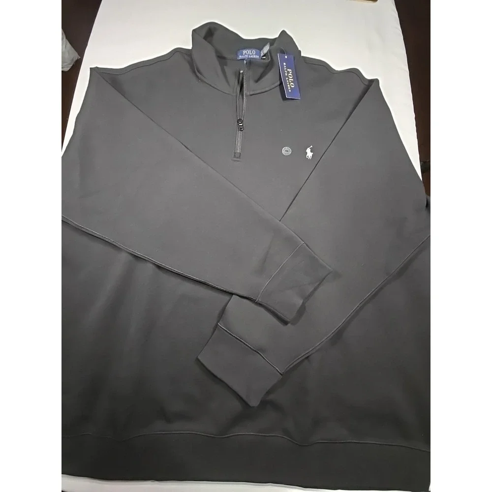 Polo Ralph Lauren Mens 4XLB Plus Black 1/4 Zip Pullover Long Sleeve nwt Sweater